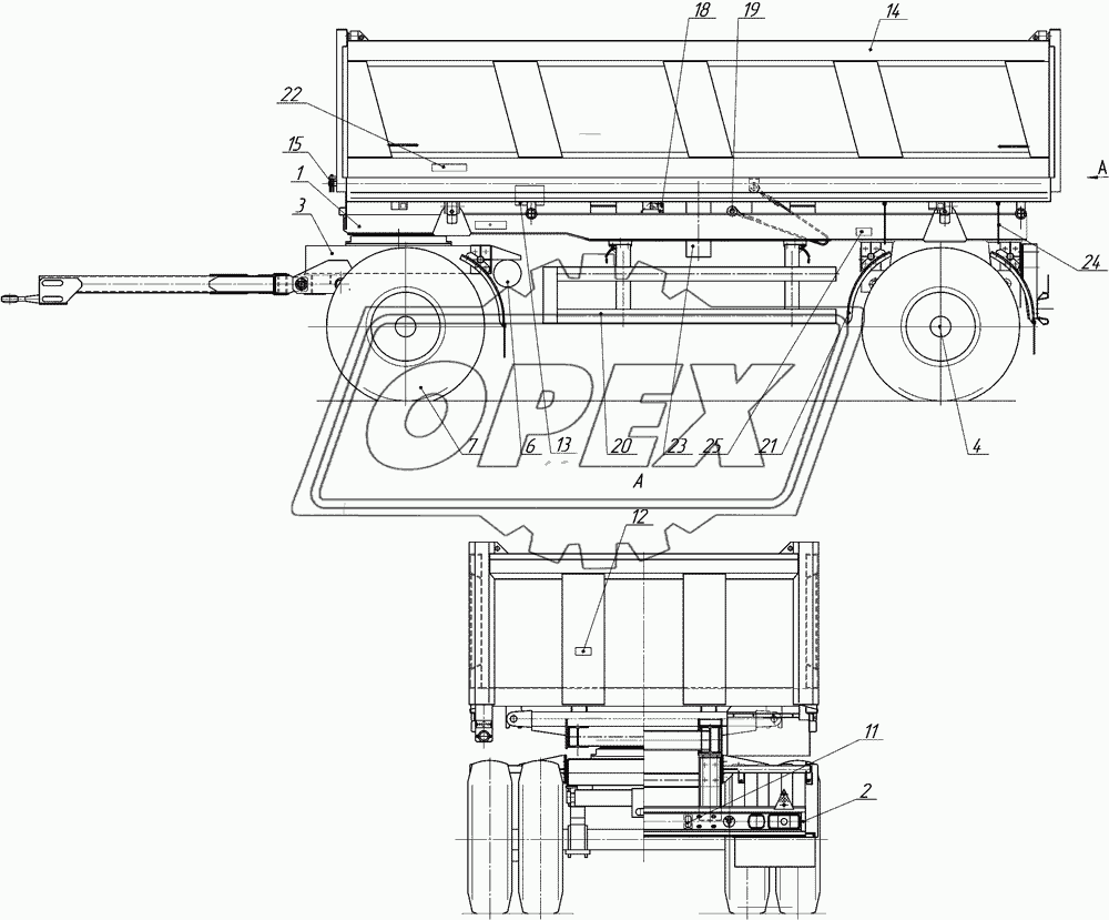 8560-0000010-06 Прицеп–самосвал в сборе